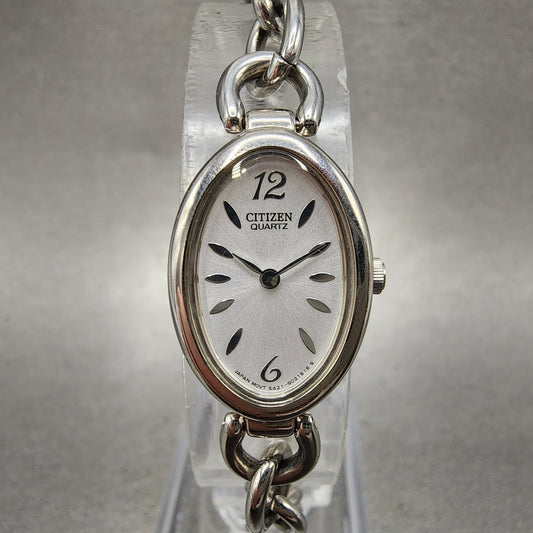 Citizen Watch Women 16mm Silver Dial Silver Tone Oval 5421S011426 New Battery0