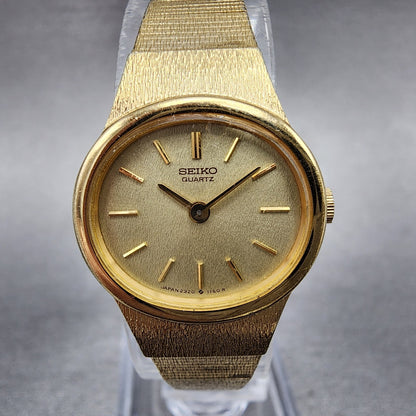 Seiko Watch Women 20mm Cream Dial Gold Tone Oval 23205439 New Battery1