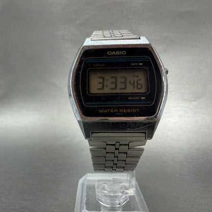 Casio B612 Watch Men 35mm Digital Black Dial Silver Tone Octagon New Batt VTG AB5