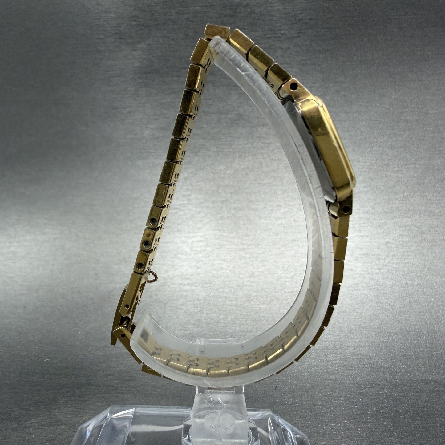 Seiko Watch Women 19mm Champagne Dial Gold Tone Rectangle 1400-6129 New Battery8