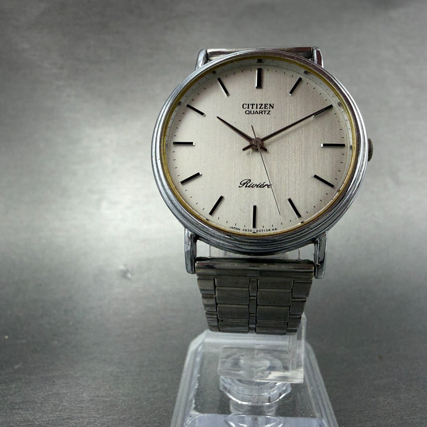 Citizen Riviere Watch Men 34mm Silver Dial Silver Tone 2030-204506 New Battery5