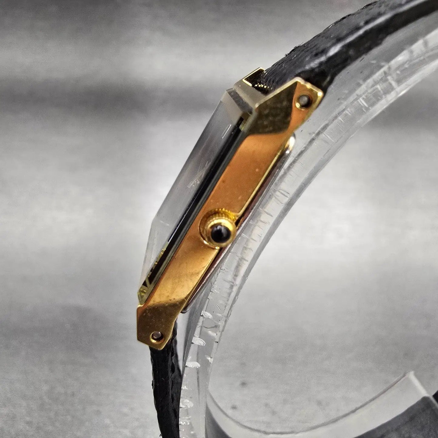 Citizen Tank Watch Women 16mm Black Dial Gold Tone Rectangle 2200 New Battery2