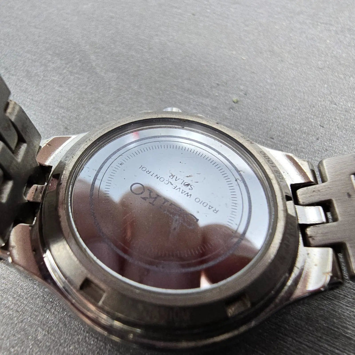 Seiko Solar Watch Women 29mm White Dial Silver Atomic Round 3B21-0AF0 READ!!!10