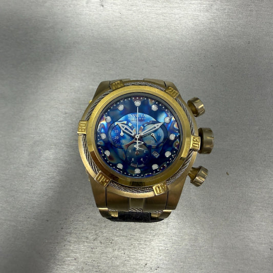 Invicta Reserve Bolt Zeus Empire Watch Men 54mm Blue Dial Gold Tone 17375 Newbat0
