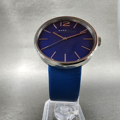 Marc Jacobs Peggy Watch Women 36mm Blue Dial Steel Round MBM1364 New Battery6