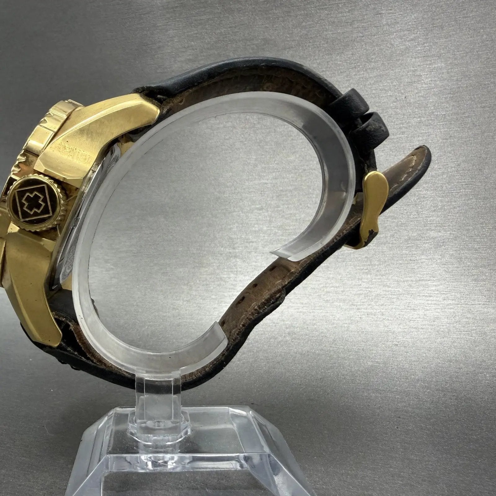 Invicta Specialty GMT Watch Men 50mm Black Dial Gold Tone Date F0058 New Battery6