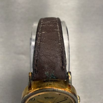 Seiko Watch Women 22mm Champagne Dial Gold Tone Oval 7321-5290 New Battery4