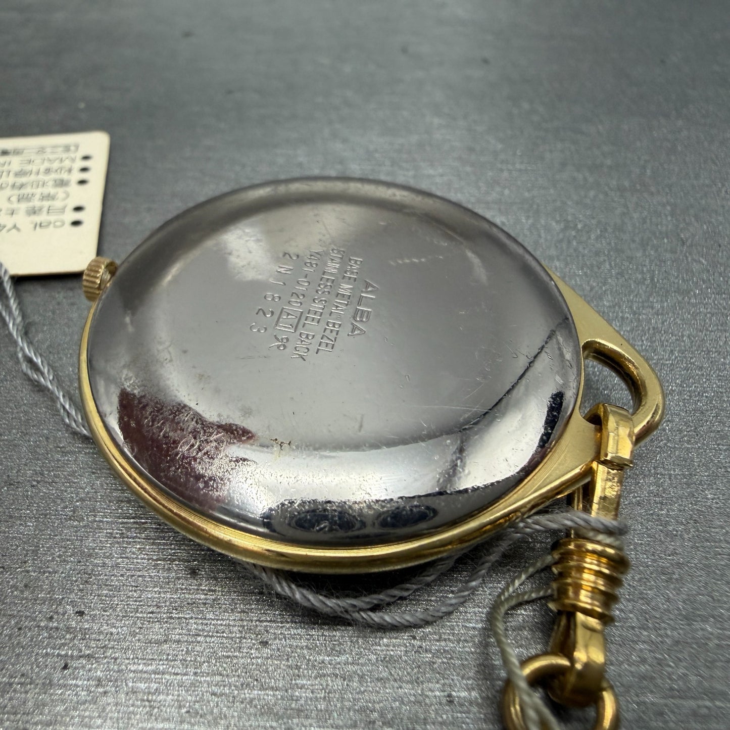 Seiko Alba Pocket Watch Men 36mm Champagne Dial Gold Tone Y481-0120 New Battery11