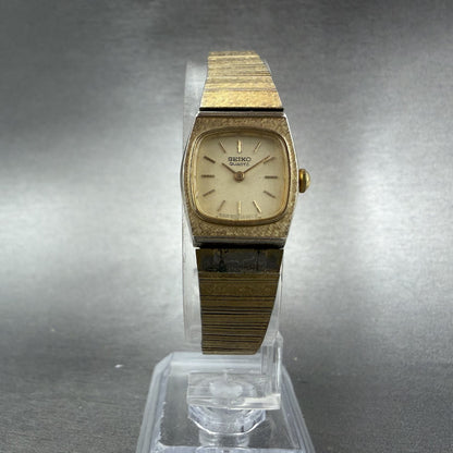 Seiko Watch Women 16mm Champagne Dial Gold Tone Hexagon 5420-5409 New Battery5