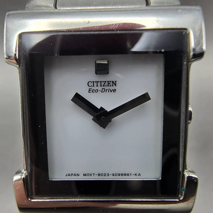 Citizen Eco-Drive Watch Women 21mm White Dial Silver Tone B023-S066409 Runs1