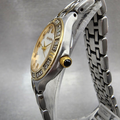 Yves Saint Laurent Watch Women 25mm MOP Dial Two Tone Diamond Bezel New Battery2