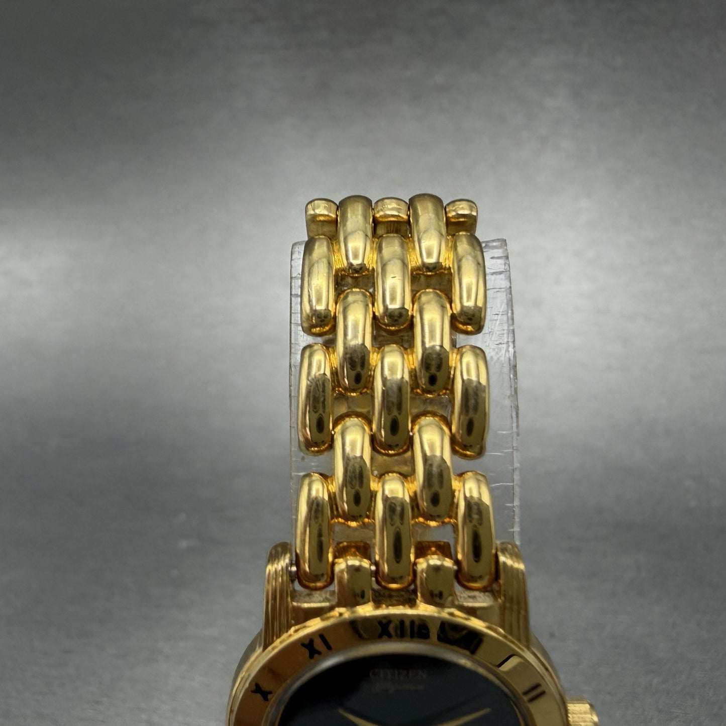 Citizen Elegance Watch Women 22mm Black Dial Gold Tone Round 5420-S26003 Newbat4