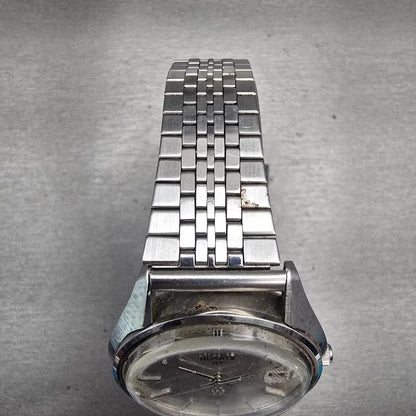 Seiko QT Watch Men 36mm Silver Dial Silver Tone Date Round 0822-8020 New Battery4