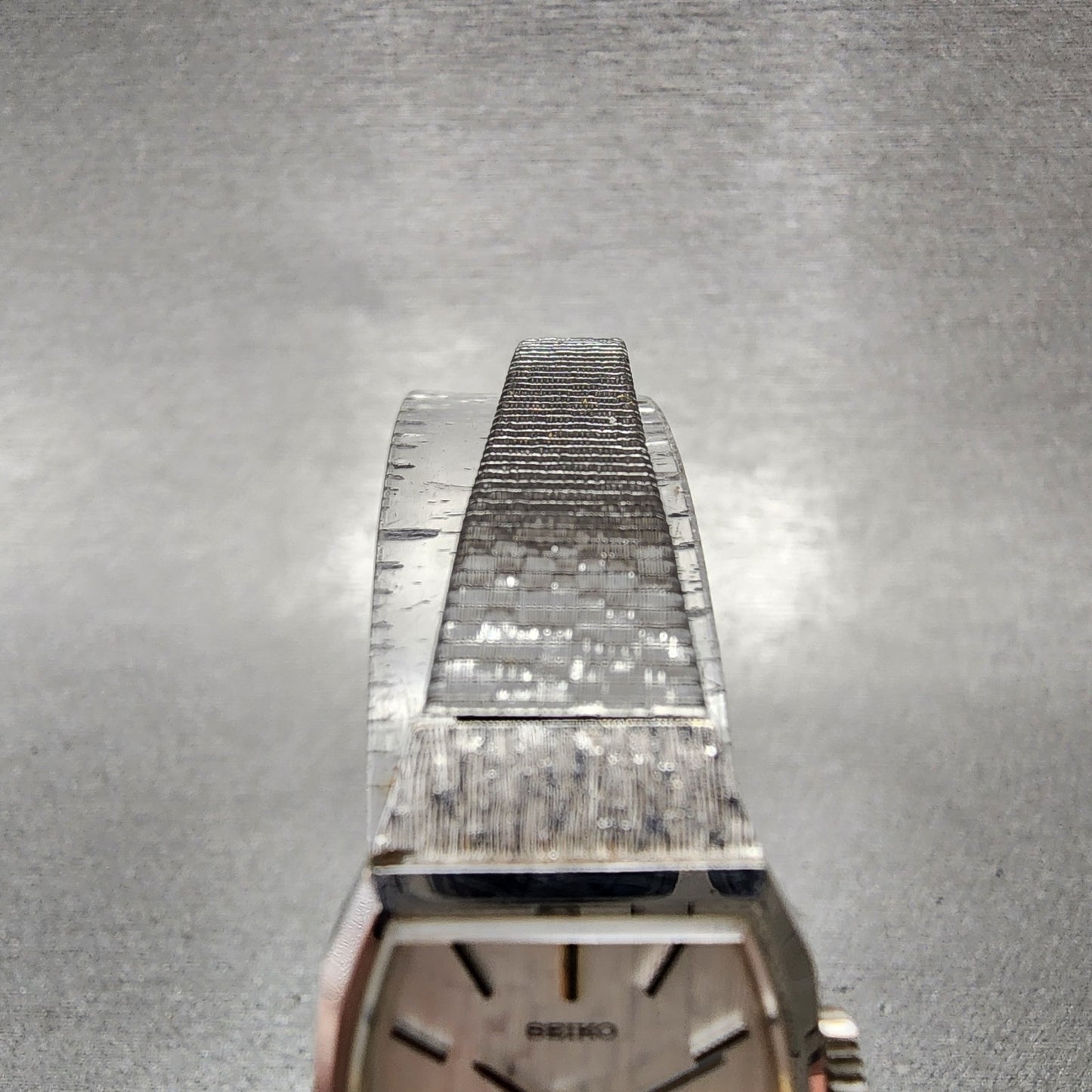 Seiko Watch Women 17mm Silver Dial Gold Plated Rectangle Manual 173280 Runs4
