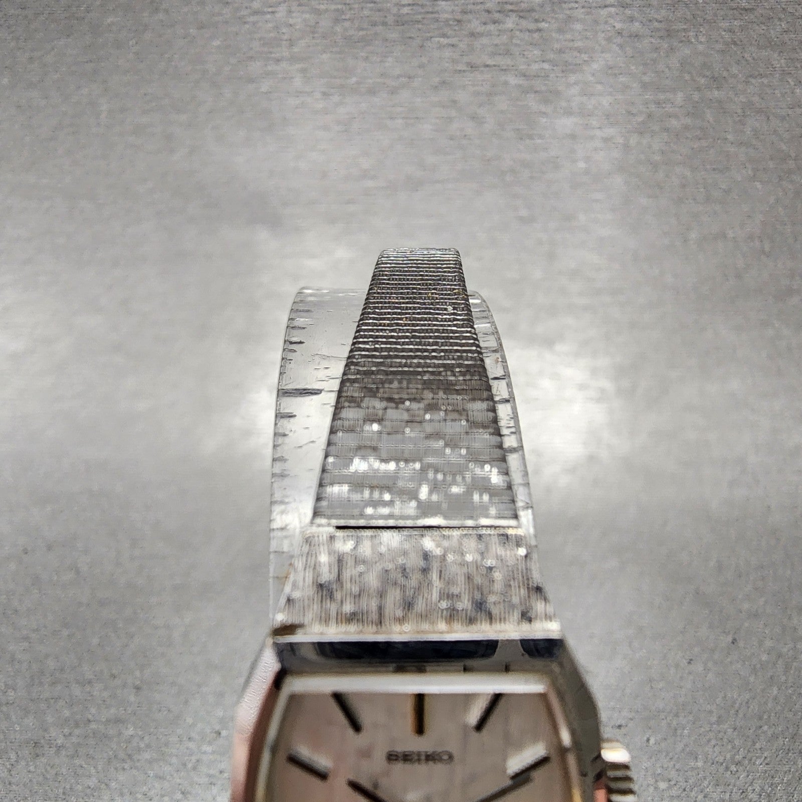 Seiko Watch Women 17mm Silver Dial Gold Plated Rectangle Manual 173280 Runs4