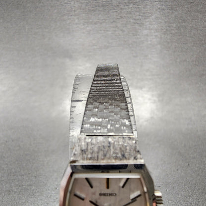 Seiko Watch Women 17mm Silver Dial Gold Plated Rectangle Manual 173280 Runs4