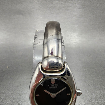 Citizen Watch Women 20mm Black Dial Silver Tone Round 5421-S76434 New Battery