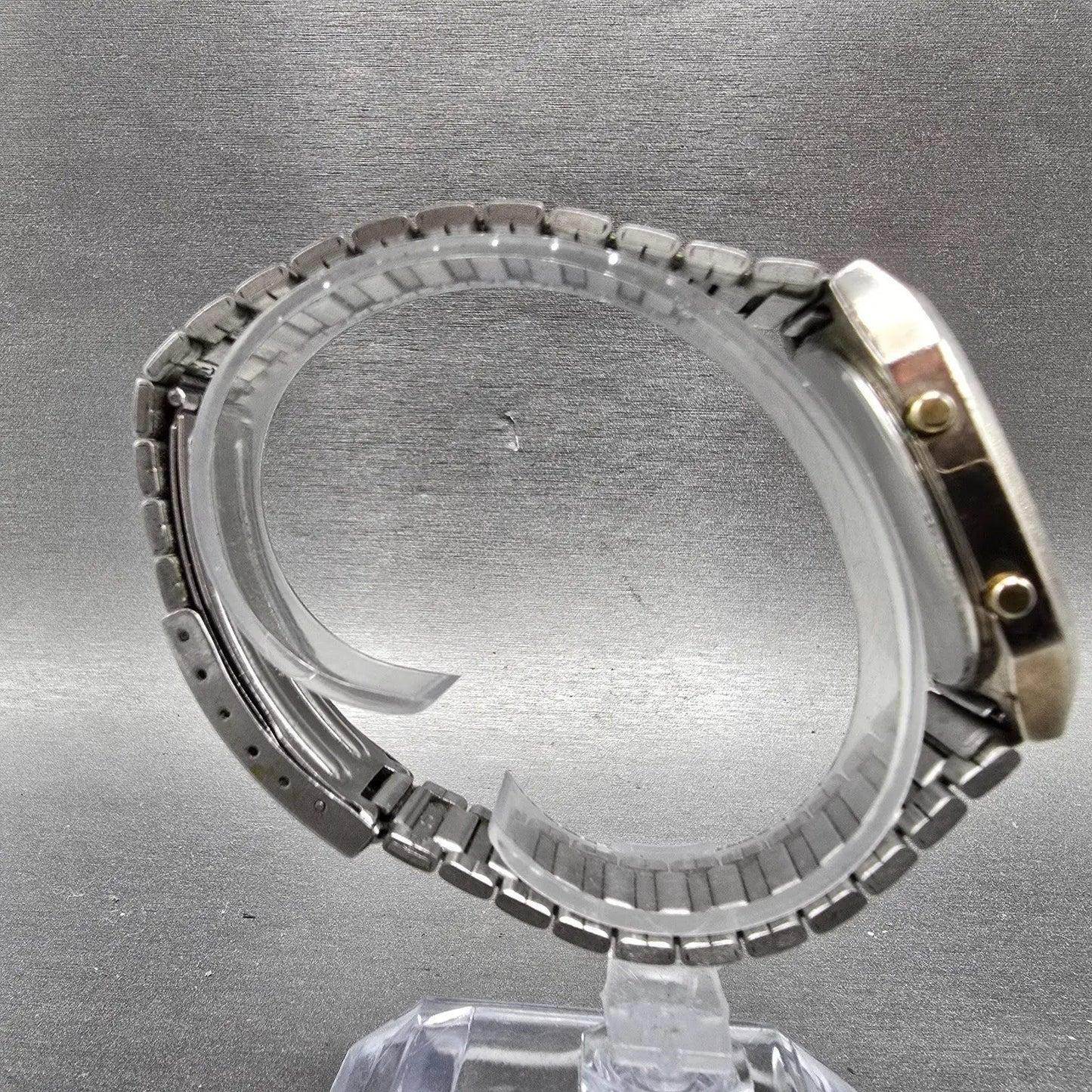 Seiko Analog Digital Watch Men 33mm Silver Dial Two Tone Alarm H601-5471 PARTS8