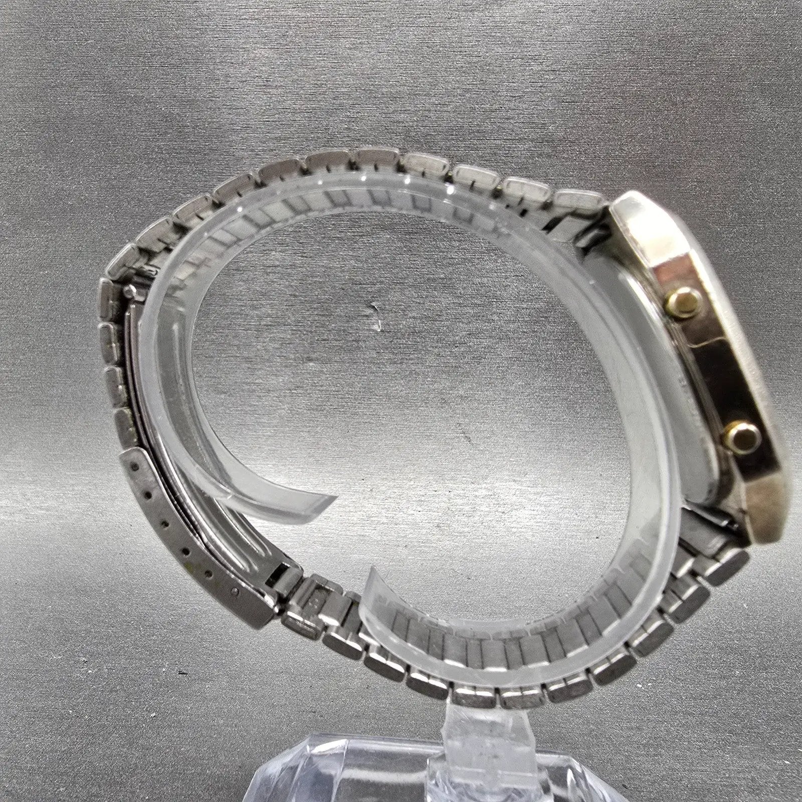 Seiko Analog Digital Watch Men 33mm Silver Dial Two Tone Alarm H601-5471 PARTS8