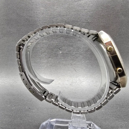 Seiko Analog Digital Watch Men 33mm Silver Dial Two Tone Alarm H601-5471 PARTS8