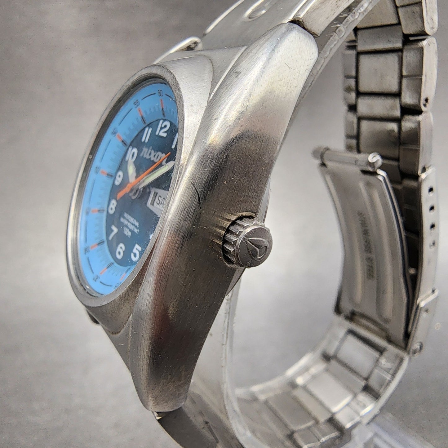 Nixon Don Small Watch Women 29mm Blue Dial Steel Daydate Round New battery2