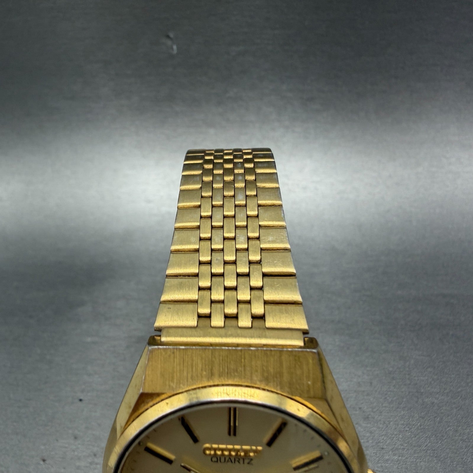 Citizen CQ Watch Men 35mm Champagne Dial Gold Tone Daydate READ!!!!! New Battery4
