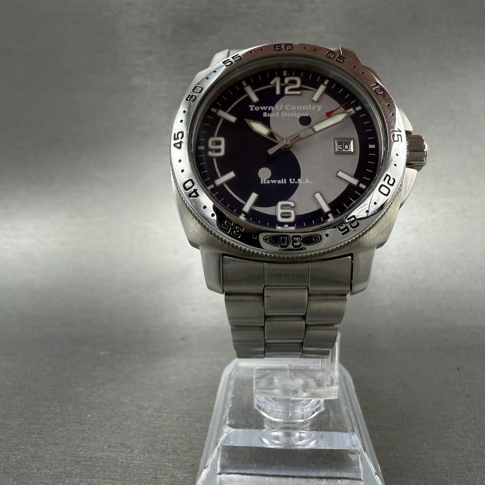 Orient Town & Country Dive Watch Men 40mm Black Dial Steel Date Round New Batt5