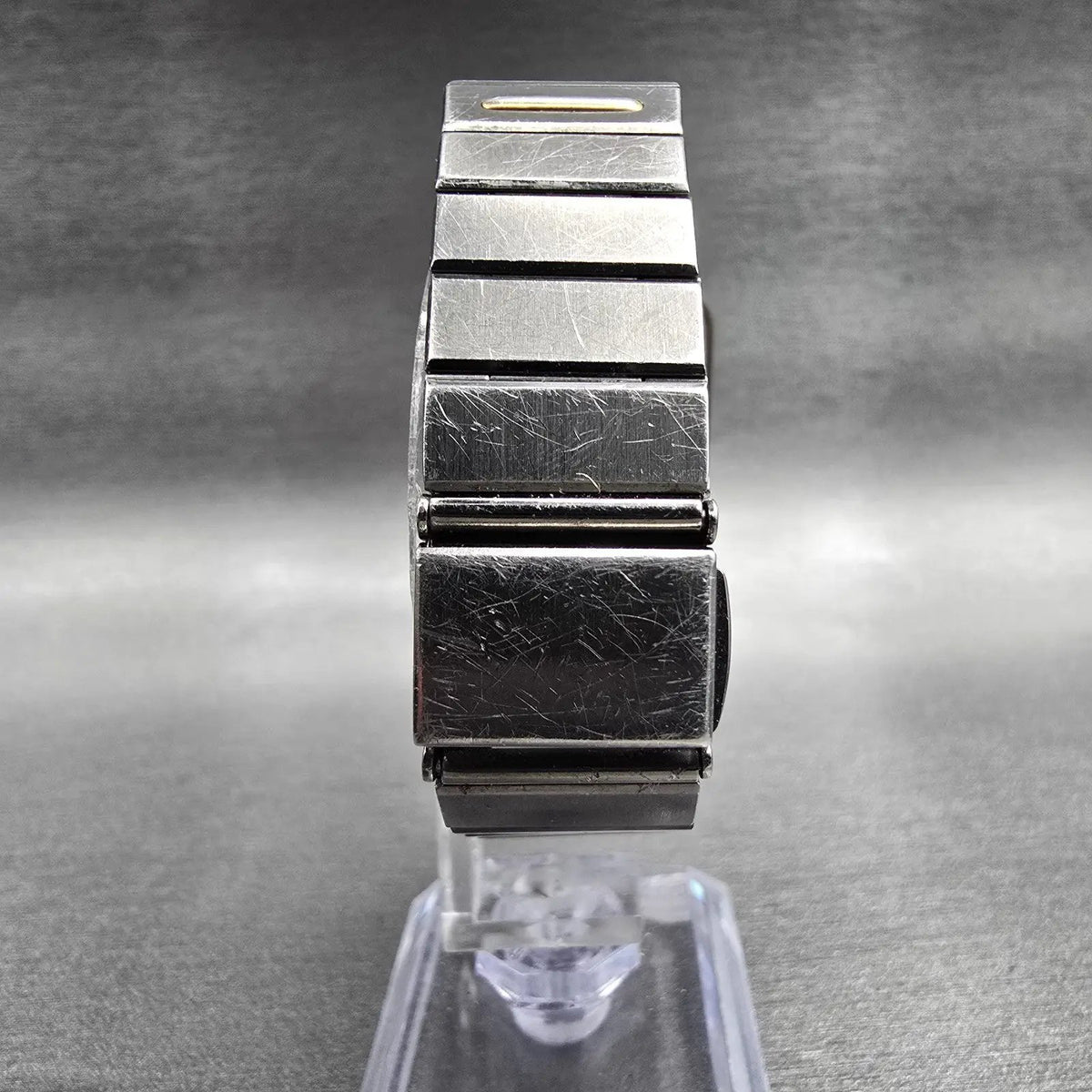 Seiko Watch Men 27mm Gray Dial Two Tone Rectangle 9020-5169 New Battery Neo VTG7