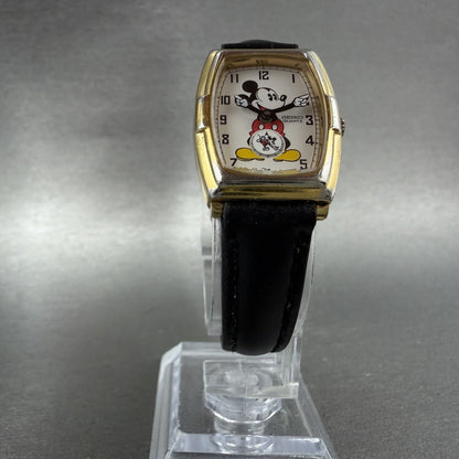 Seiko Mickey Mouse Watch Women 21mm White Dial Gold Rectangle 2K025009 NewBat5