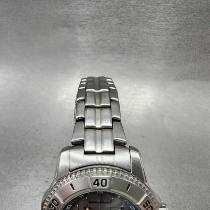 Eddie Bauer Watch Women 32mm Gray Dial Silver Tone Date Alarm Round New Battery4