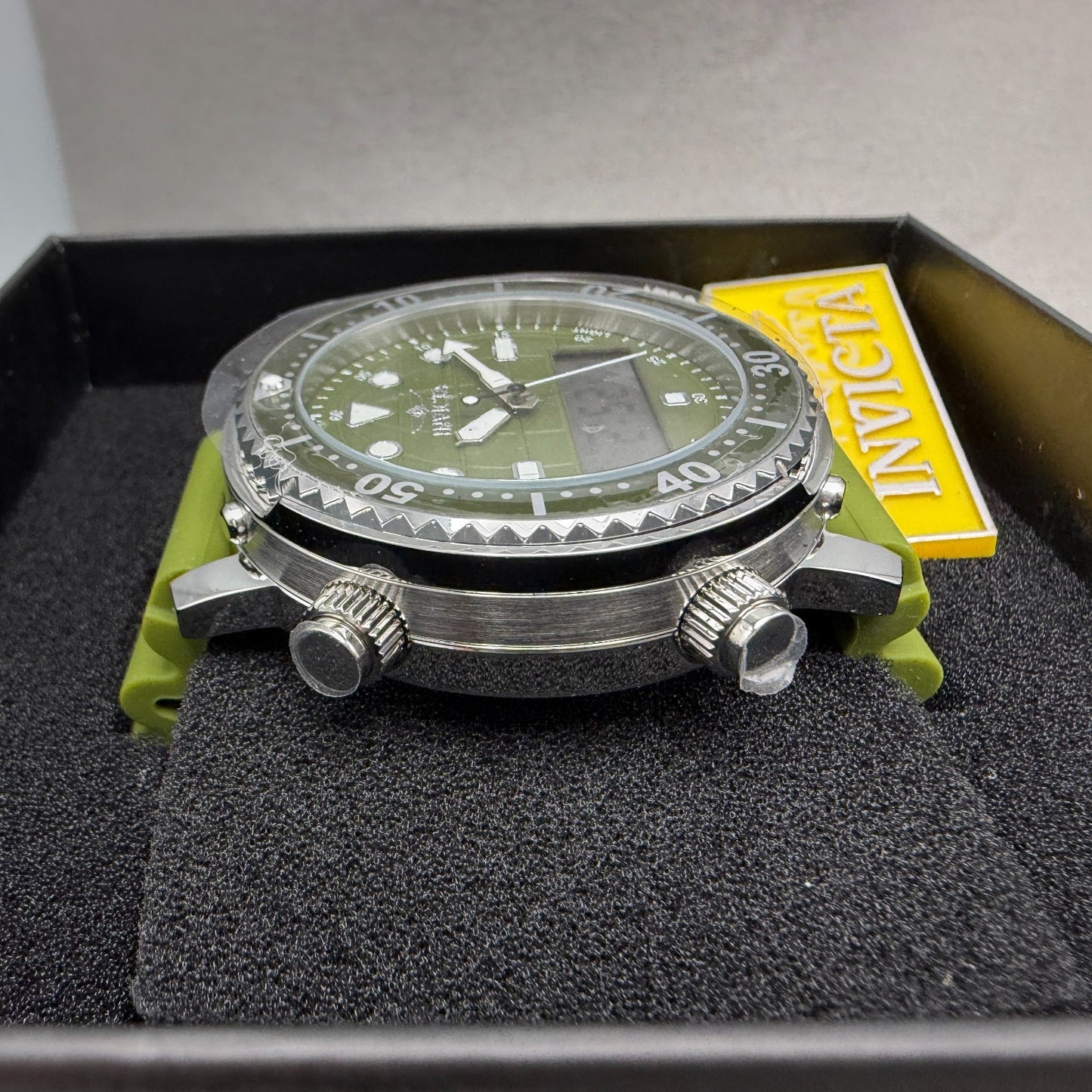 Invicta Pro Diver Watch Men 47mm Analog Digital Green Dial Steel Chrono 494503