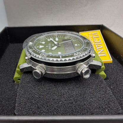 Invicta Pro Diver Watch Men 47mm Analog Digital Green Dial Steel Chrono 494503