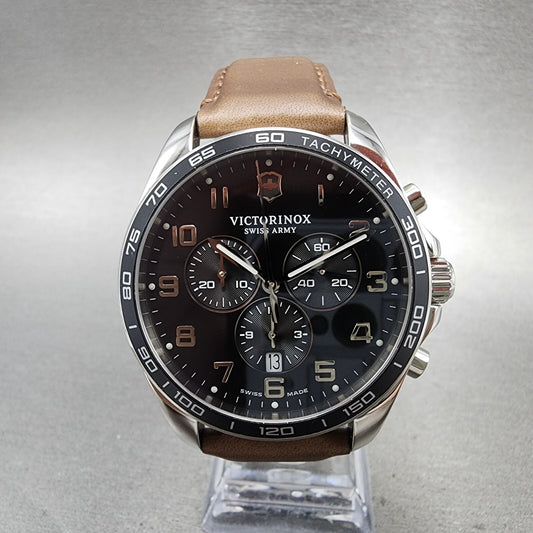 Victorinox Swiss Army Field Force Chrono Watch Men 42mm Black Dial Steel Date0