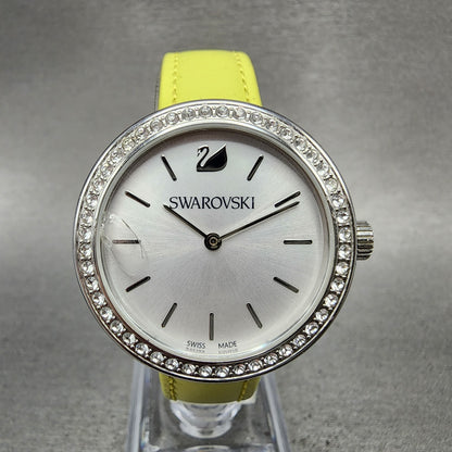 Swarovski Daytime Watch Women 34mm White Dial Silver Tone Round New Battery0