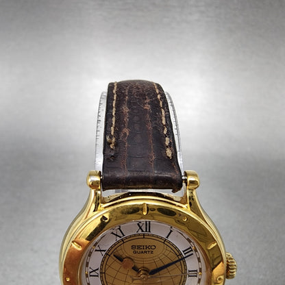 Seiko Age Of Discovery Watch Women 26mm White Dial Gold Tone Date 3Y020B09 PART5