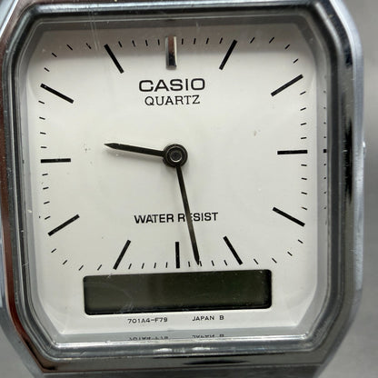 Casio AQ-230 Watch Men 30mm White Dial Steel Alarm Chrono Analog Digital PARTS2