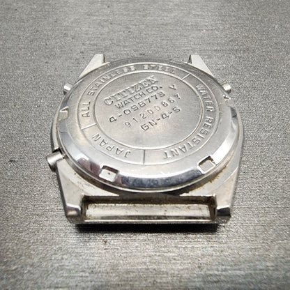 Citizen CQ Digital Watch Men 34mm LCD Steel Chronograph 4-098773 New Battery