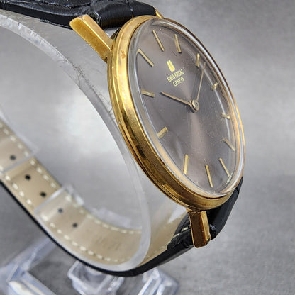 Universal Geneve Watch Men 32mm Brown Dial Gold Plated Manual Wind 542109 READ!!