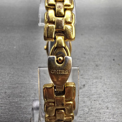 Seiko Watch Women 18mm MOP Dial Gold Tone Gemmed 4N00-8609 New Battery Vintage7