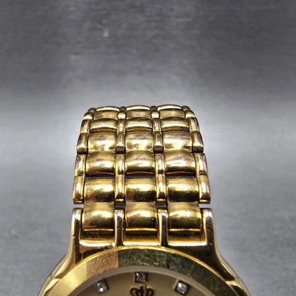 Jules Jurgenson Watch Unisex 30mm Gold Dial Gold Tone Round 6699 New Battery4