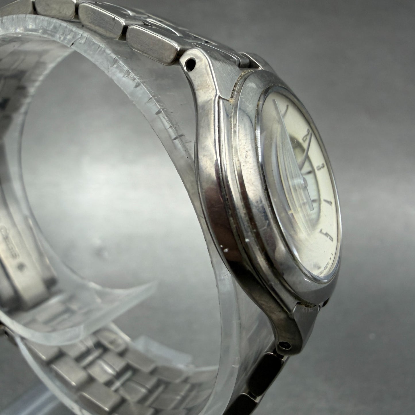 Seiko Exceline Watch Women 26mm White Dial Titanium Round 4J41-0140 New Battery3
