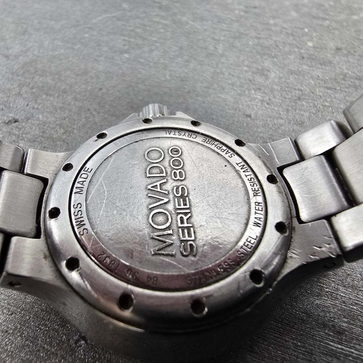 Movado Series 800 Watch Women 29mm MOP Dial Steel Date Diamonds New battery9