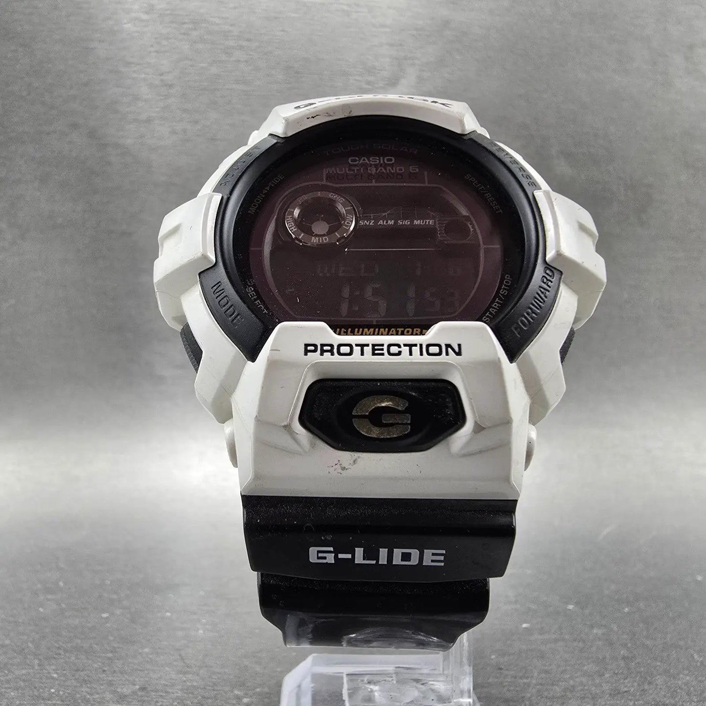 Casio G-Shock GWX-8900B Watch Men 53mm White Black Alarm Chronograph Solar Runs5