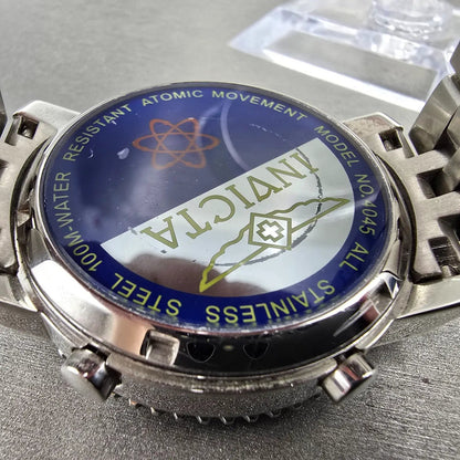 Invicta Atomic Watch Men 44mm Blue Dial Steel Chronograph 4045 New Battery LP11