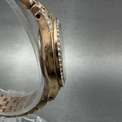 Citizen EcoDrive Watch Women 28mm MOP Dial Rose Gold Tone Crystal Bezel Runs3