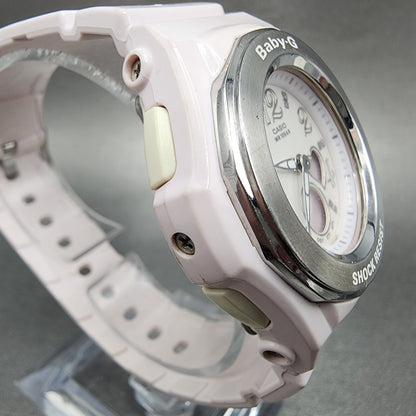 Casio BabyG Watch Women 38mm White Dial White Case Round BGA100 New Battery4