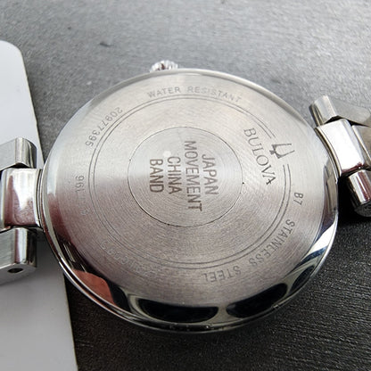 Bulova Watch Women 27mm MOP Dial Steel Round 96L229 New Battery9
