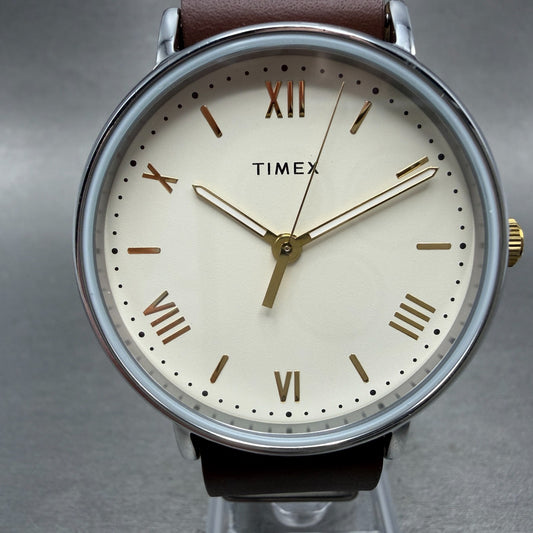 Timex Southveiw Watch Men 41mm Cream Dial Silver Tone TW2R80400 New Battery0