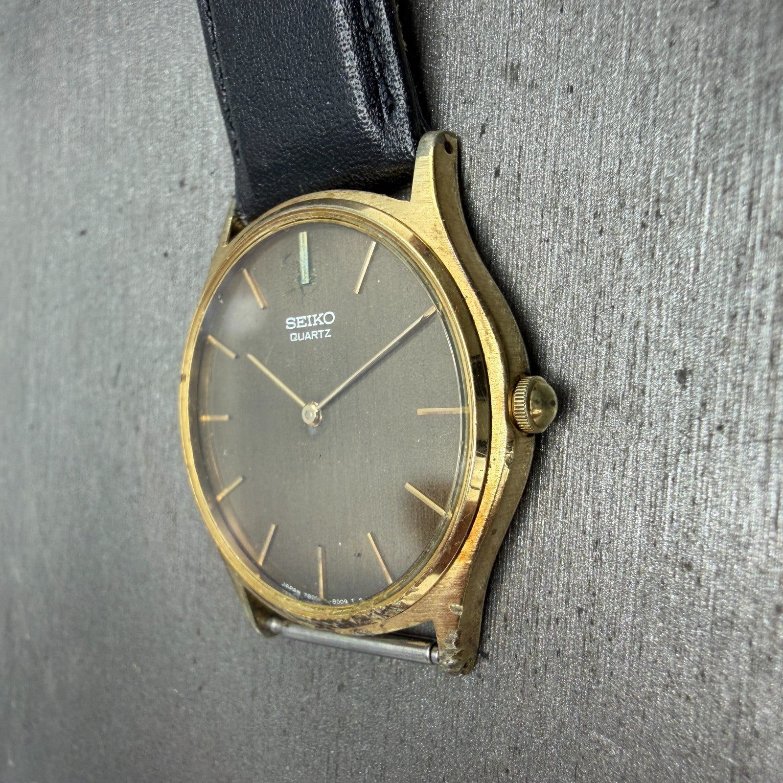 Seiko Watch Men 33mm Brown Dial Gold Tone Round 7800-8009 PARTS Vintage4