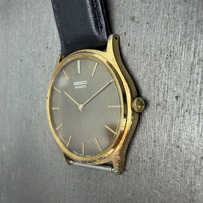 Seiko Watch Men 33mm Brown Dial Gold Tone Round 7800-8009 PARTS Vintage4